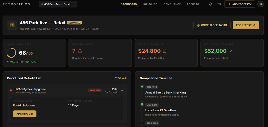 Retrofit OS | Product & Strategy — Sustainability SaaS